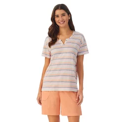 Women's Cuddl Duds® Far-Infrared Enhance Short Sleeve Pajama Top & Pajama Shorts Sleep Set