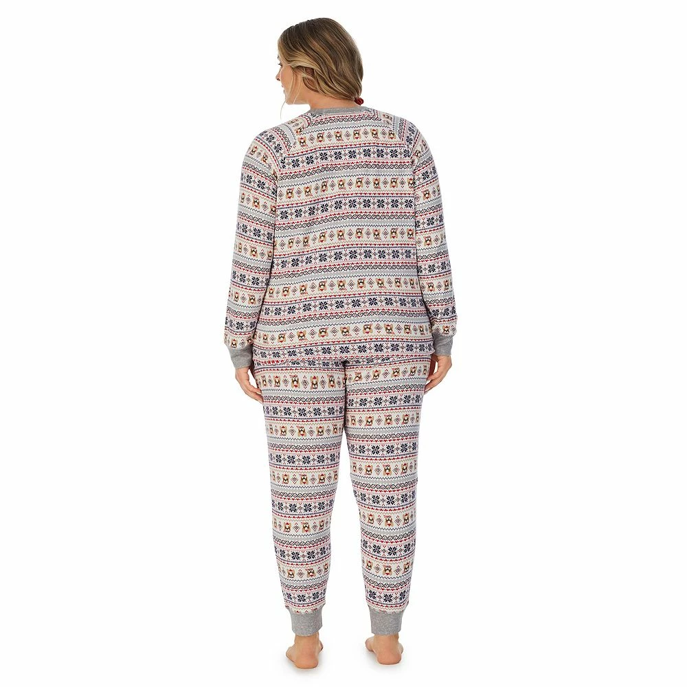 Plus Size Cuddl Duds 3-pc. Knit Long Sleeve Pajama Top, Banded Bottom Pajama Pants & Scrunchie Set - Image 6