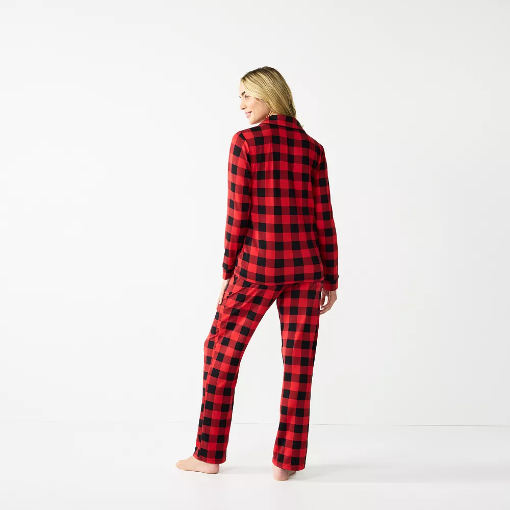 Women's Jammies For Your Families® Beary Cool Buffalo Check Pajama Set by Cuddl Duds® - Image 2