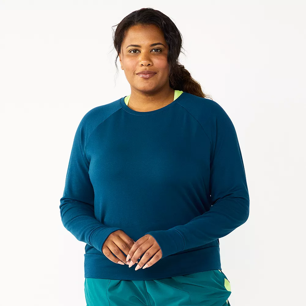 Plus Size Tek Gear® Keyhole Back Long-Sleeve Tee - Image 2