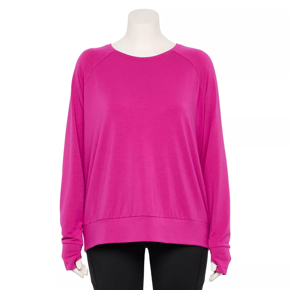 Plus Size Tek Gear® Keyhole Back Long-Sleeve Tee - Image 3