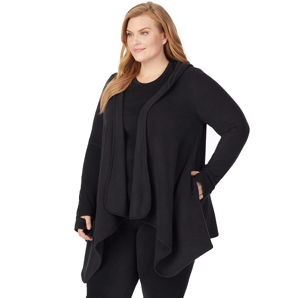 Plus Size Cuddl DudsĀ® Fleecewear with Stretch Long Sleeve Hooded Wrap - Image 3