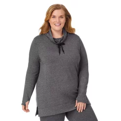 Plus Size Cuddl Duds® Ultra Cozy Long Sleeve Cowlneck Tunic Top