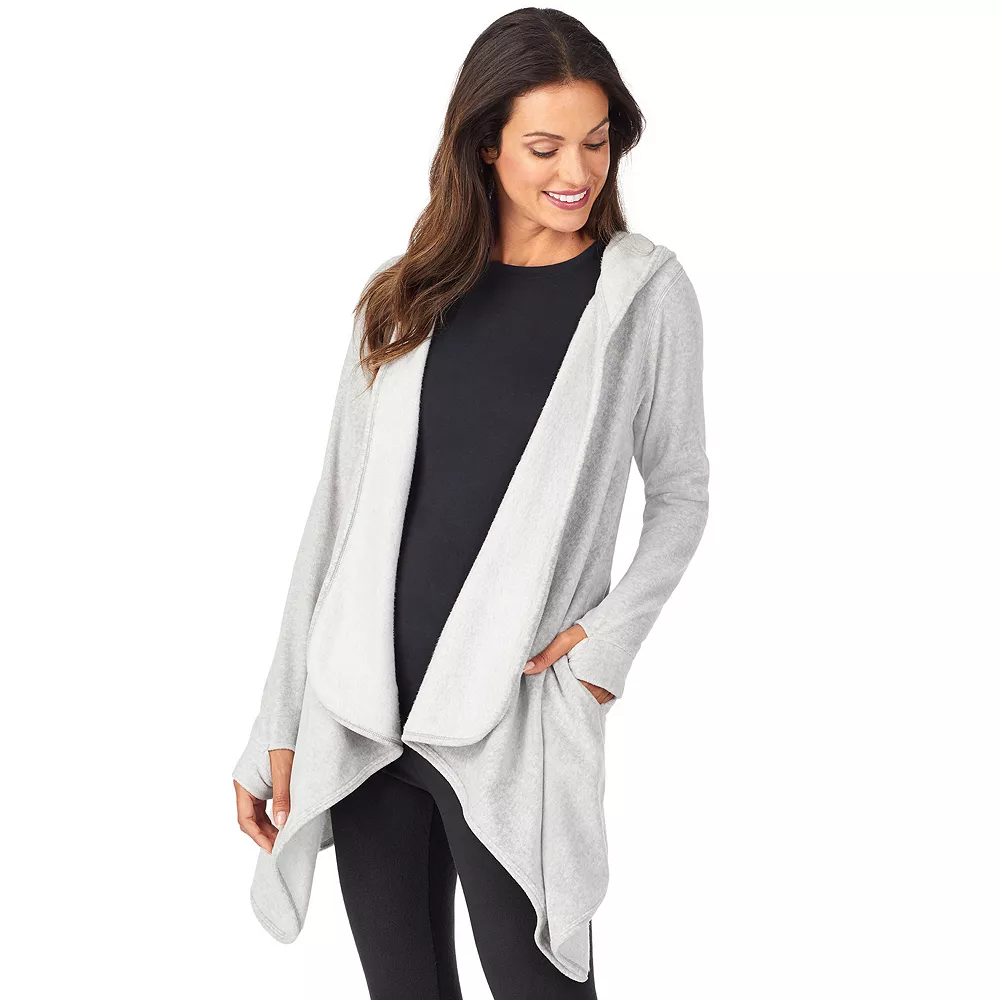 Women's Cuddl DudsĀ® Fleecewear with Stretch Long Sleeve Hooded Wrap - Image 4