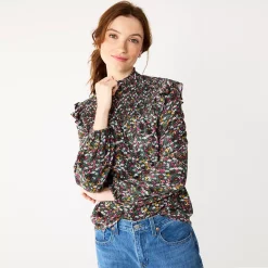 Women's DRAPER JAMES RSVP™ Mini Floral Ruffled Blouse