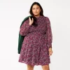 Plus Size DRAPER JAMES RSVP™ Long Sleeve Smocked Dress