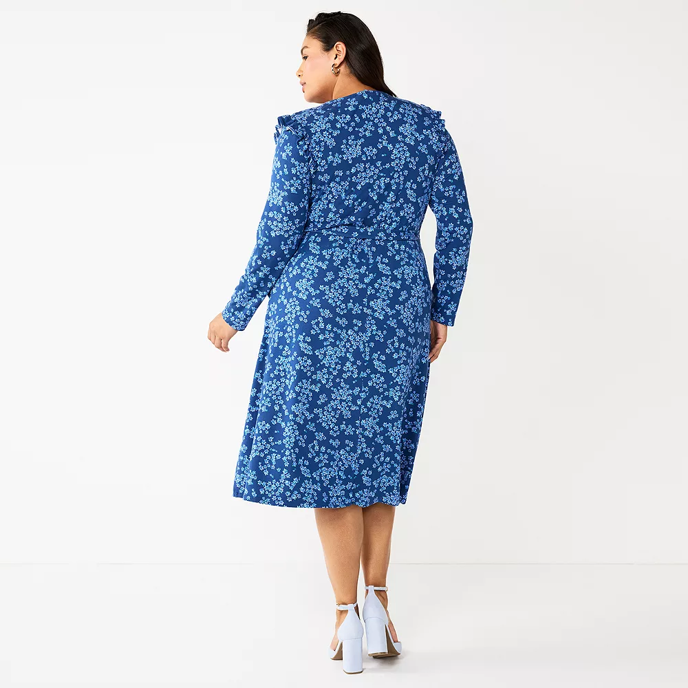 Plus Size DRAPER JAMES RSVP⢠Long Sleeve Wrap Dress - Image 2