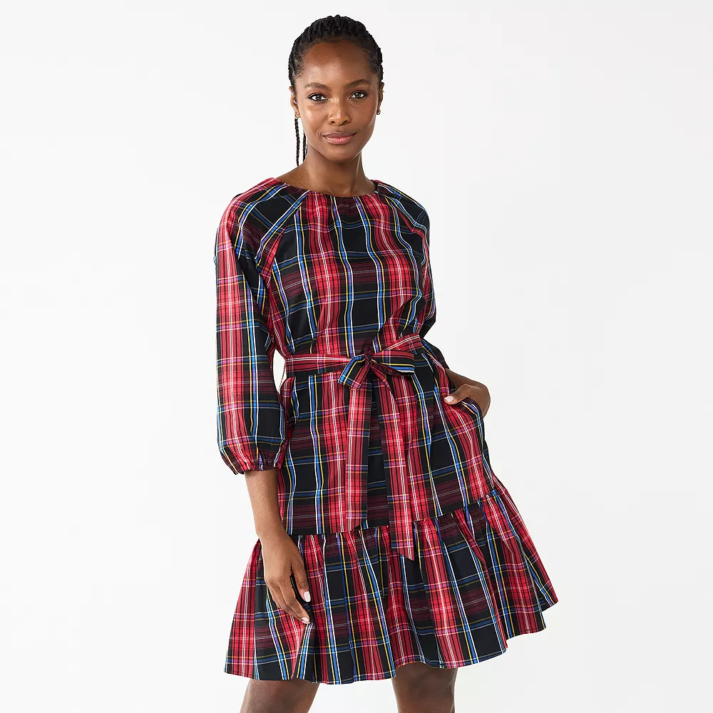 Women's DRAPER JAMES RSVP⢠Long Sleeve Tiered Bow Back Dress