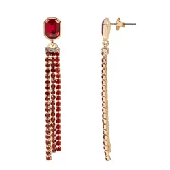 DRAPER JAMES RSVP™ Red Gem Fringe Drop Earrings