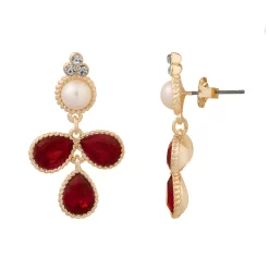 DRAPER JAMES RSVP™ Ruby & Pearl Statement Earrings