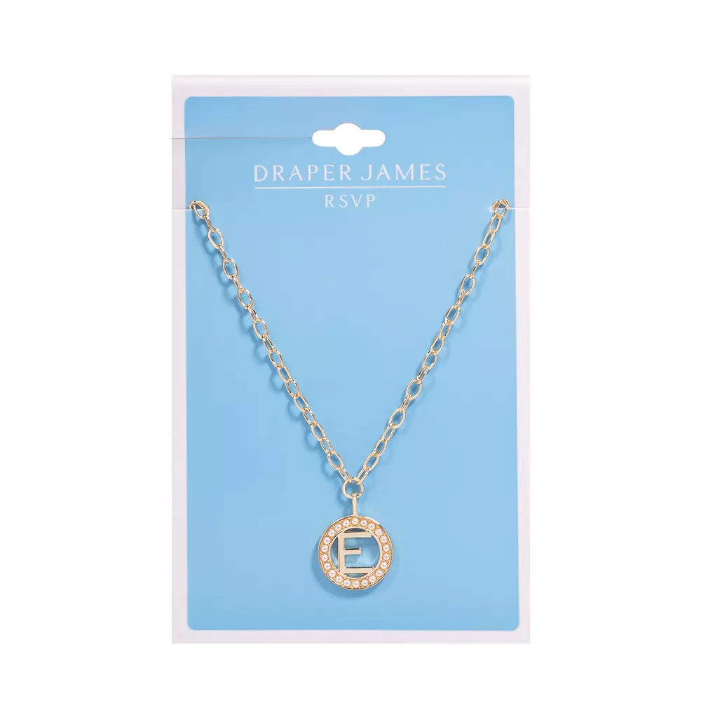 DRAPER JAMES RSVP⢠Gold Tone Simulated Pearl Initial Necklace - Image 9