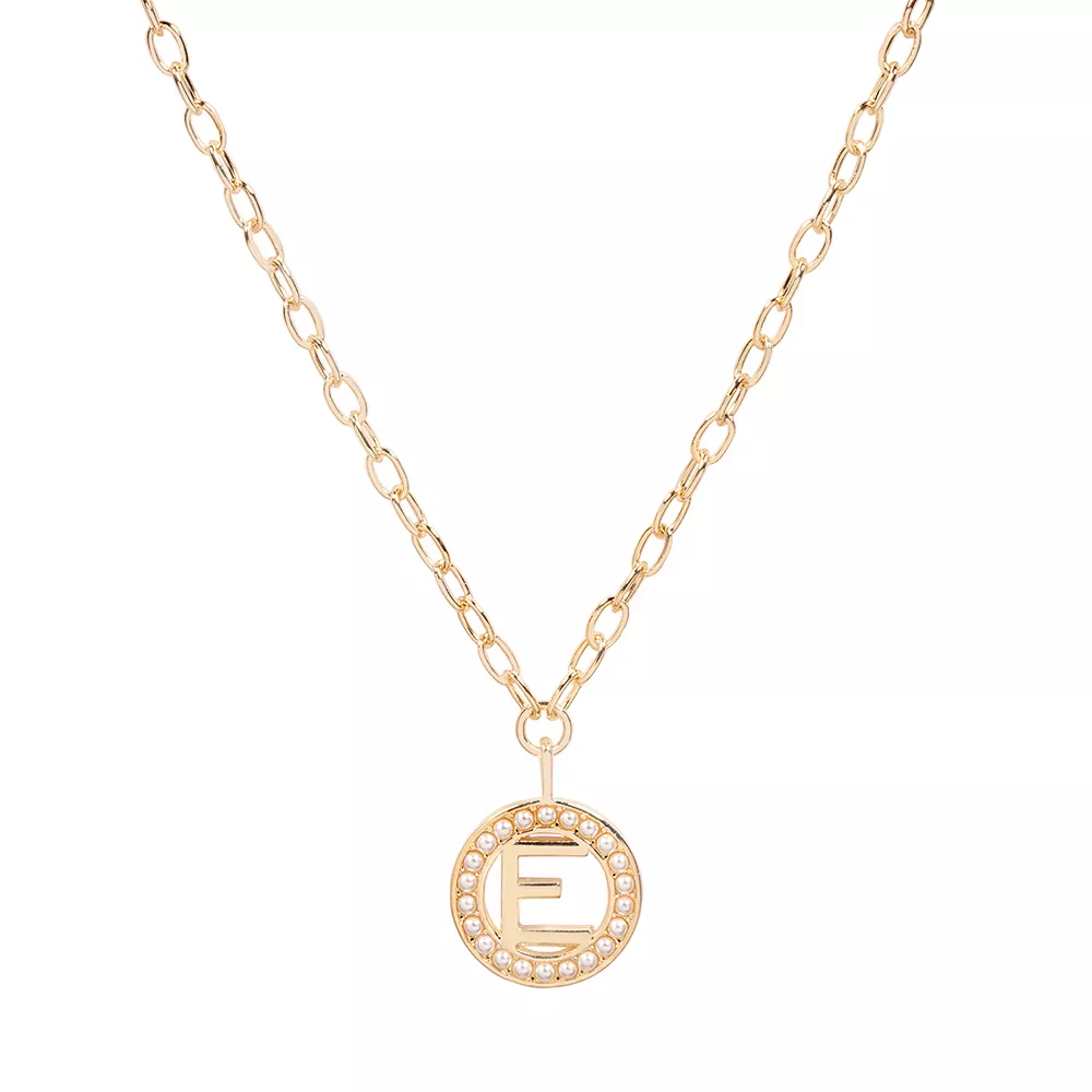 DRAPER JAMES RSVP⢠Gold Tone Simulated Pearl Initial Necklace - Image 5