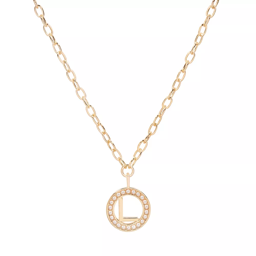 DRAPER JAMES RSVP⢠Gold Tone Simulated Pearl Initial Necklace - Image 2
